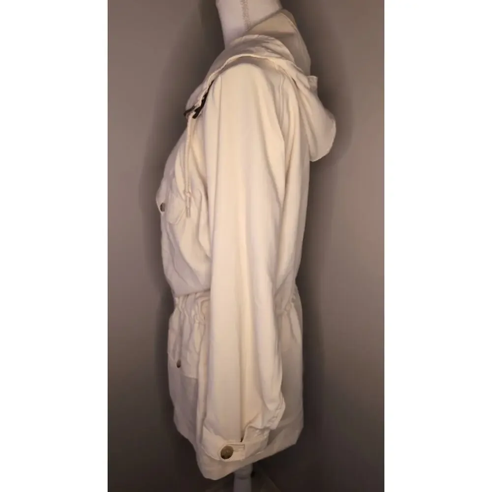 Ralph Lauren White Hooded Utility Jacket Small Anorak